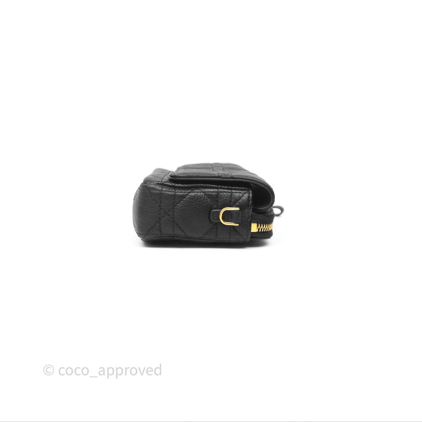 Christian Dior Caro Pouch with Chain Black Cannage Calfskin