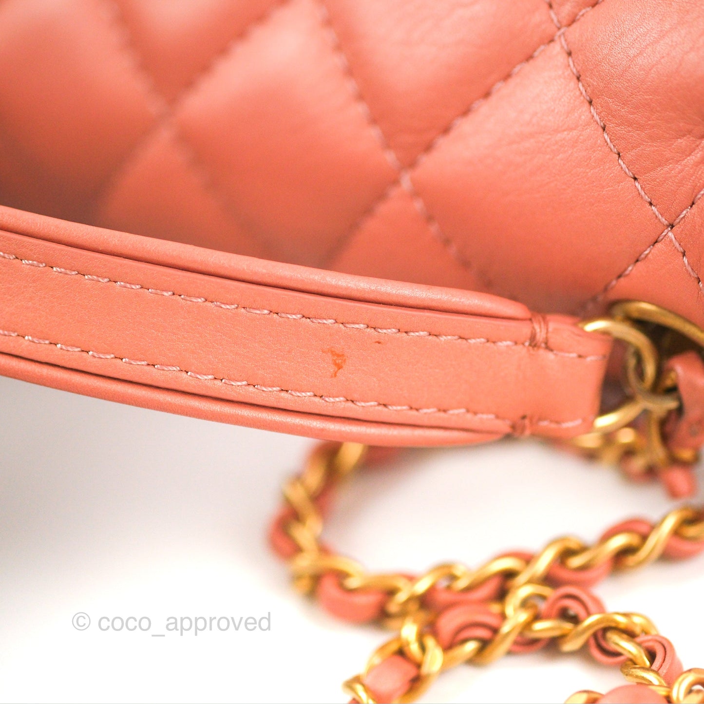 Chanel Day Trip Quilted Small Pink Lambskin Aged Gold Hardware