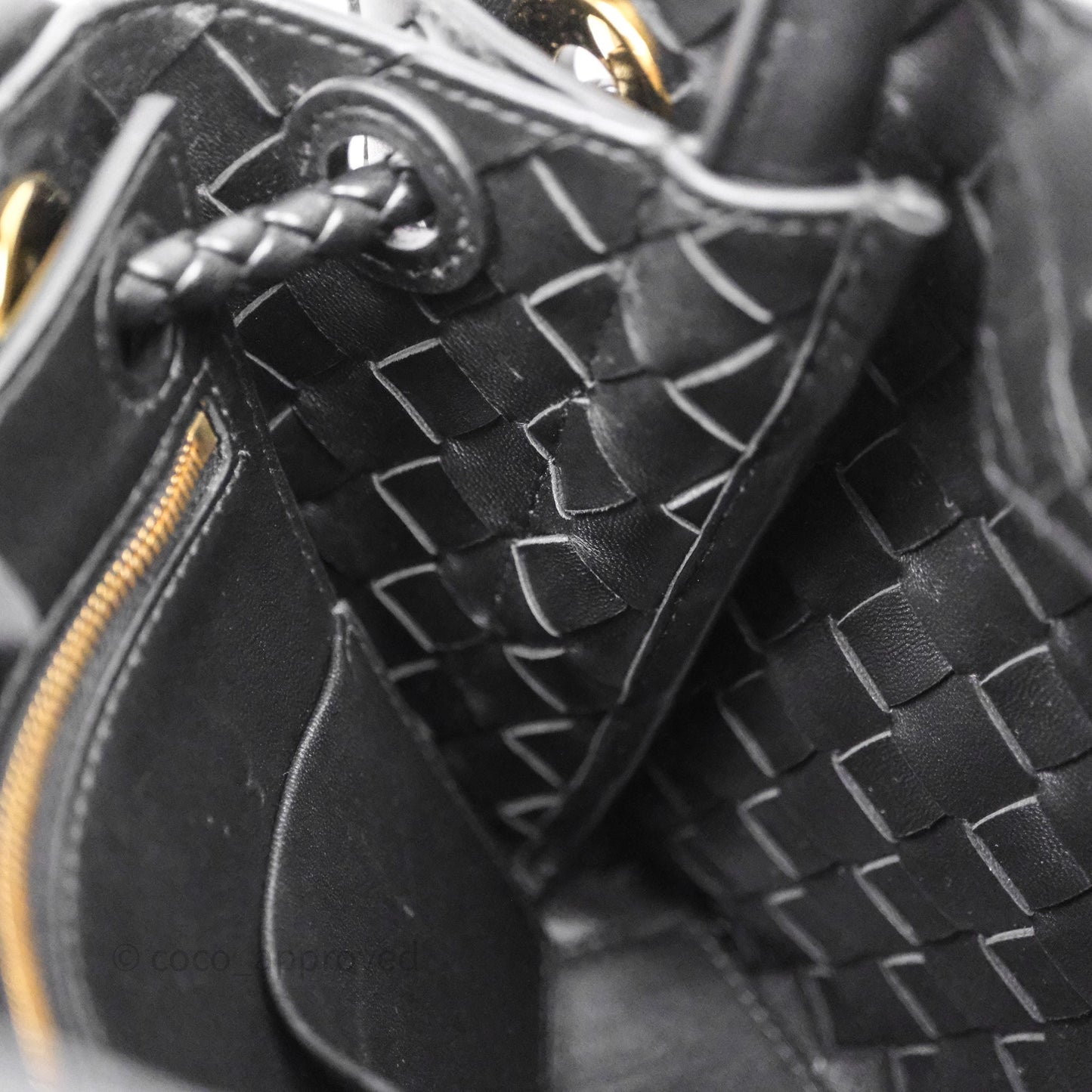 Bottega Veneta Small Andiamo Intrecciato Black Bag Lambskin