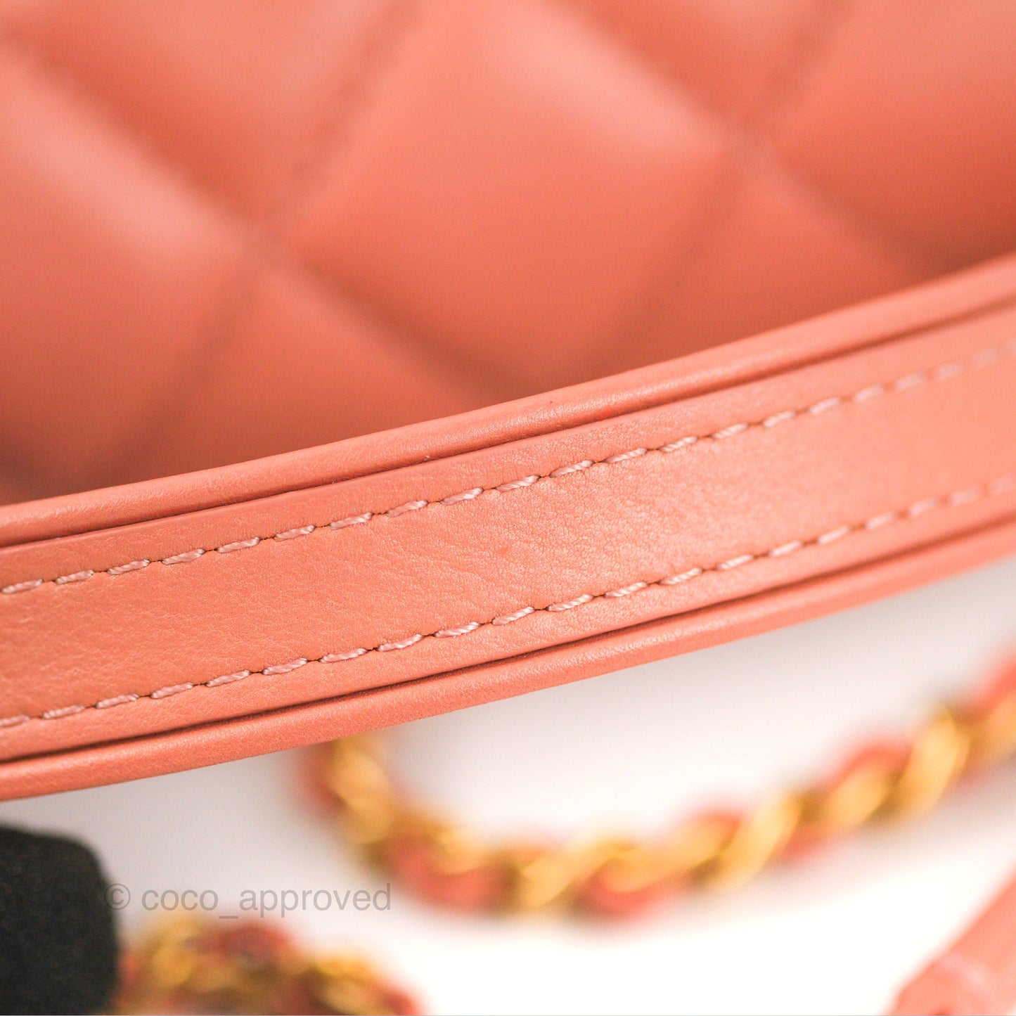 Chanel Day Trip Quilted Small Pink Lambskin Aged Gold Hardware