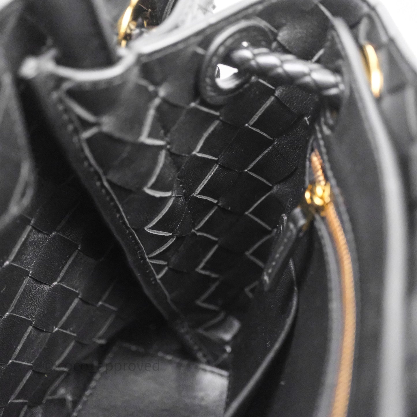 Bottega Veneta Small Andiamo Intrecciato Black Bag Lambskin