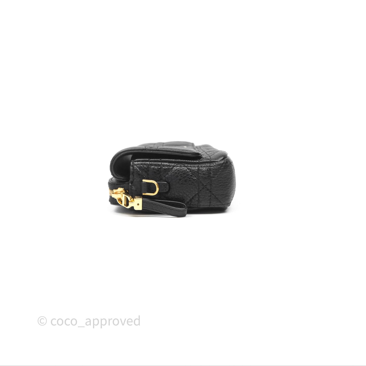 Christian Dior Caro Pouch with Chain Black Cannage Calfskin