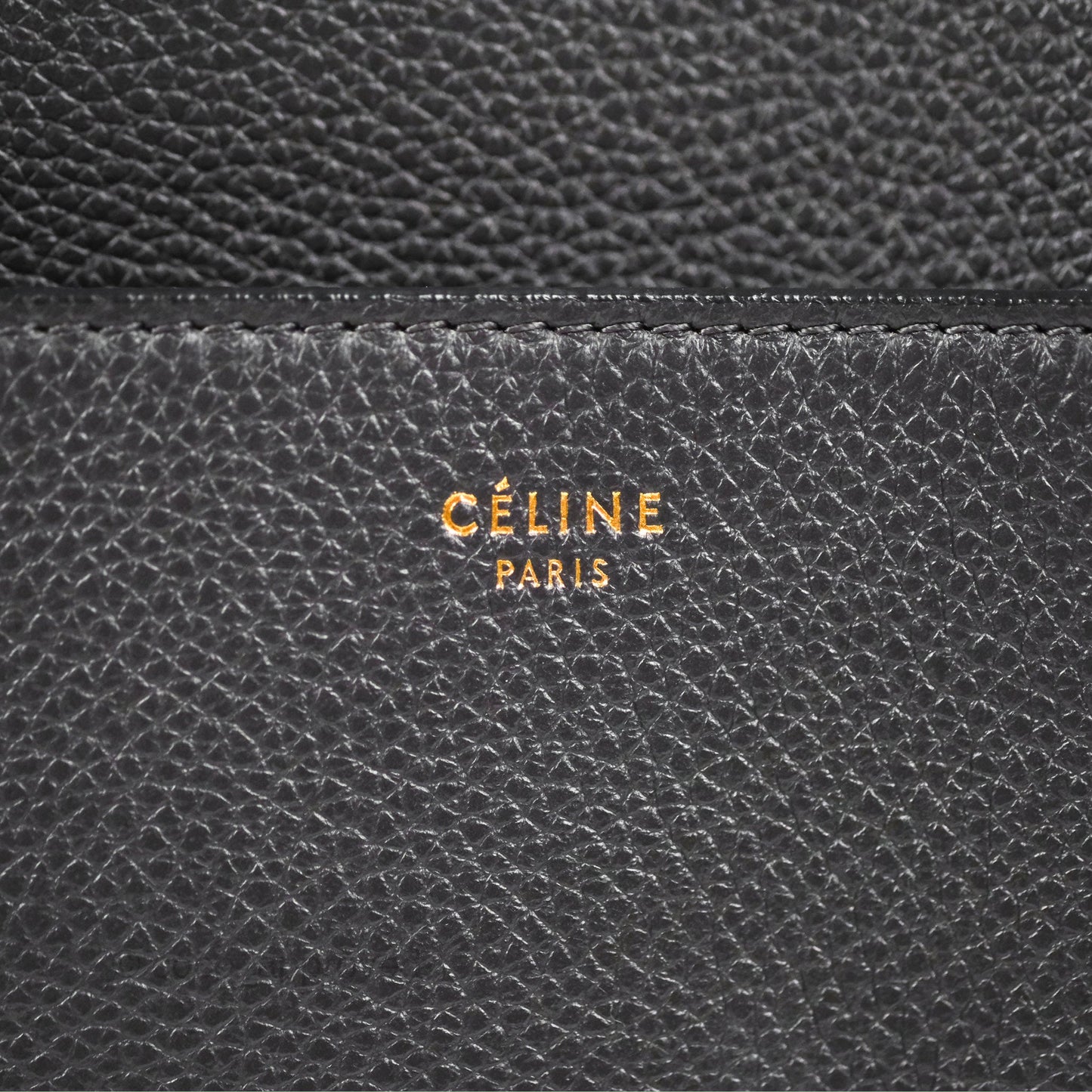 Celine Sangle Bucket Bag Grained Calfskin Dark Grey
