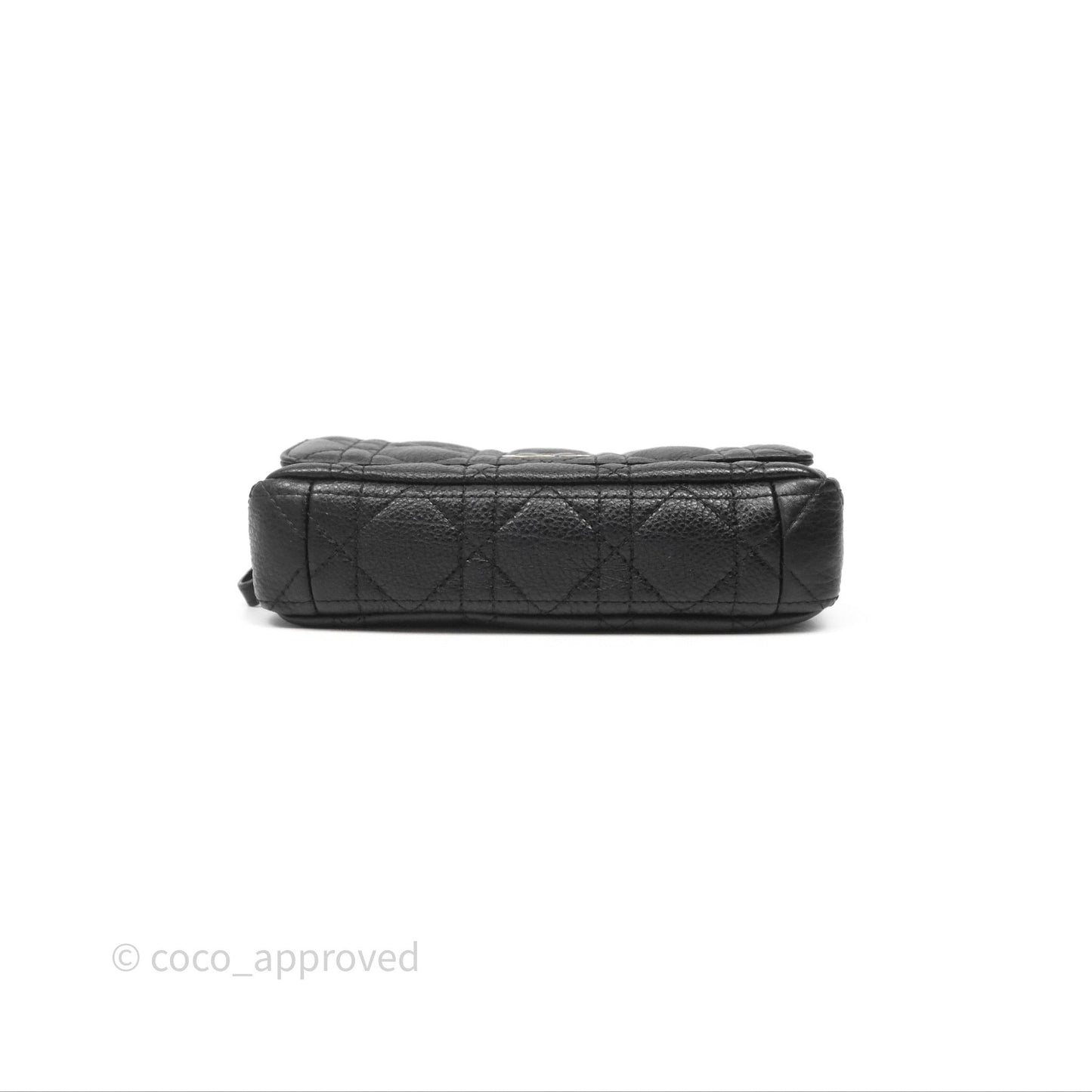 Christian Dior Caro Pouch with Chain Black Cannage Calfskin