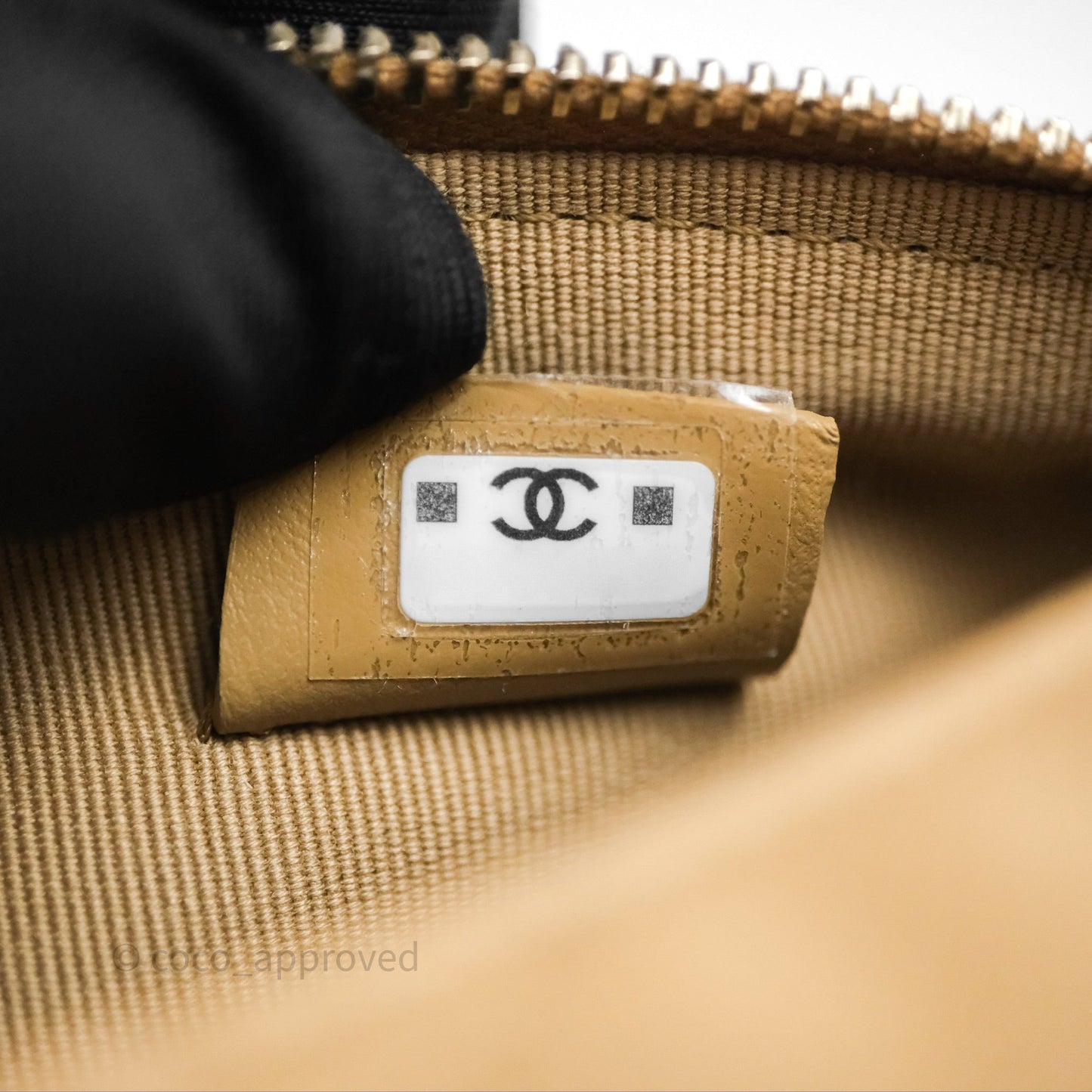 Chanel Hobo With Chain Caviar Dark Beige Gold Hardware