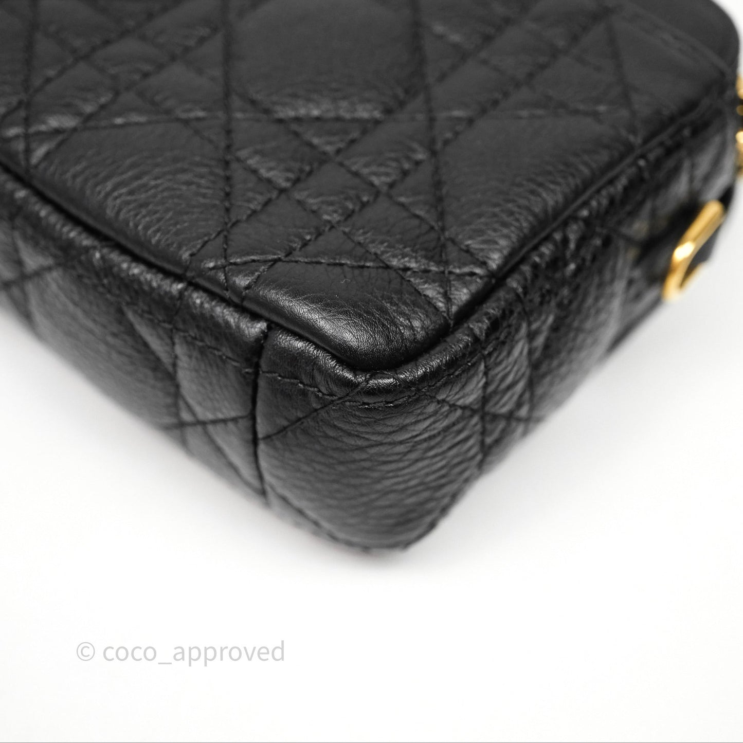 Christian Dior Caro Pouch with Chain Black Cannage Calfskin