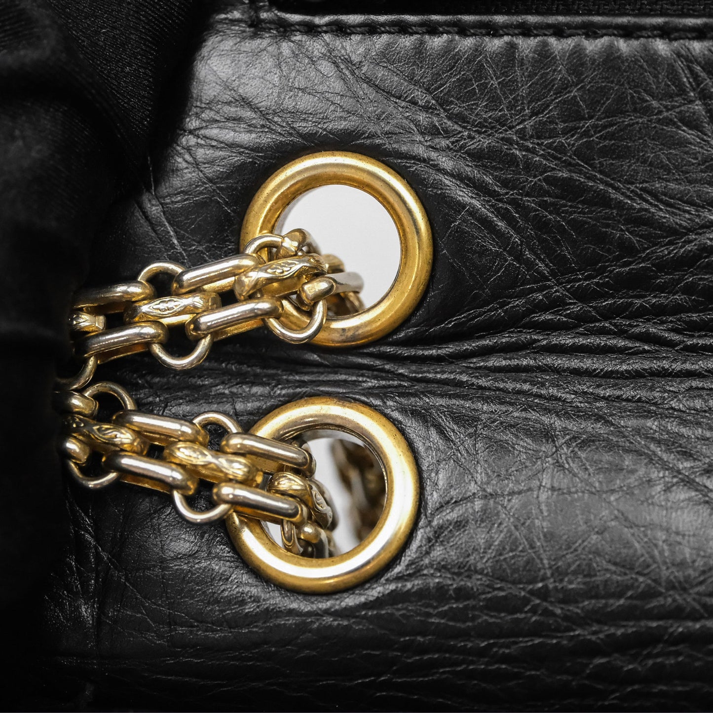 Chanel Reissue 226 Quilted Aged Calfskin Black Aged Gold Hardware