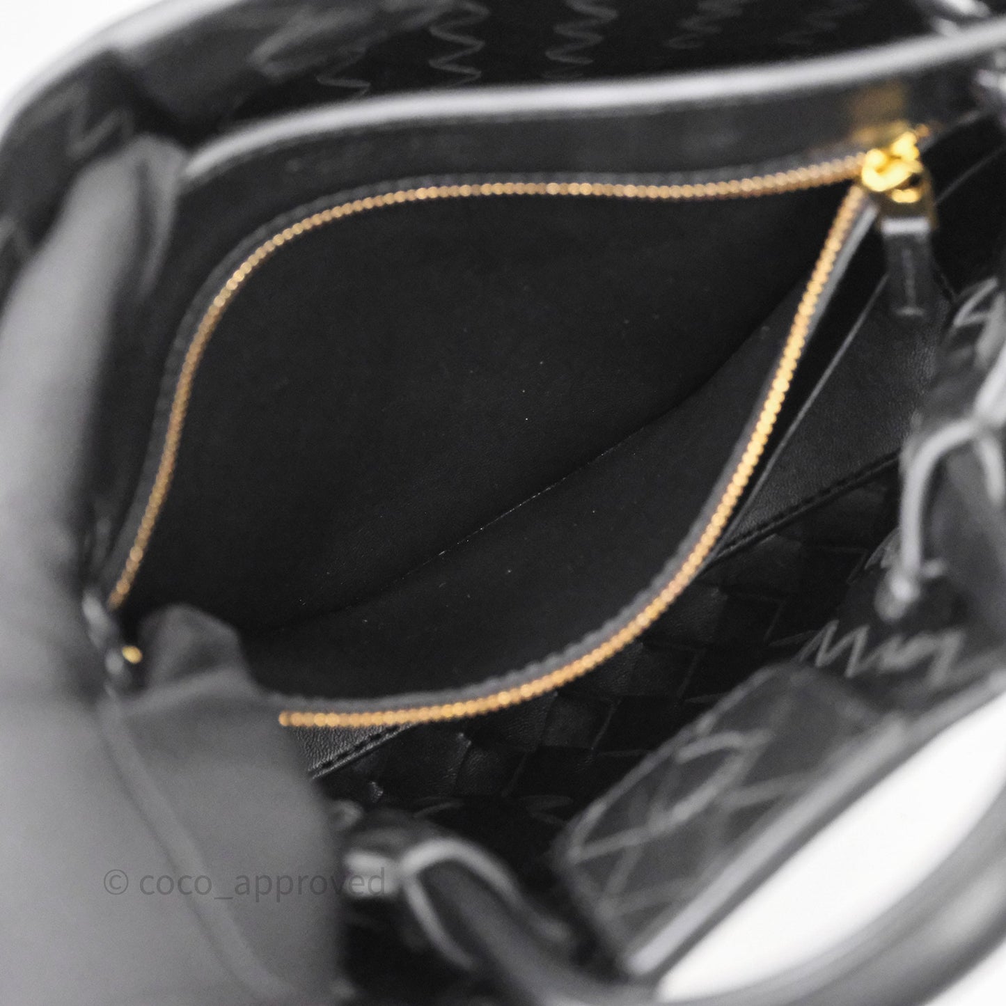 Bottega Veneta Small Andiamo Intrecciato Black Bag Lambskin