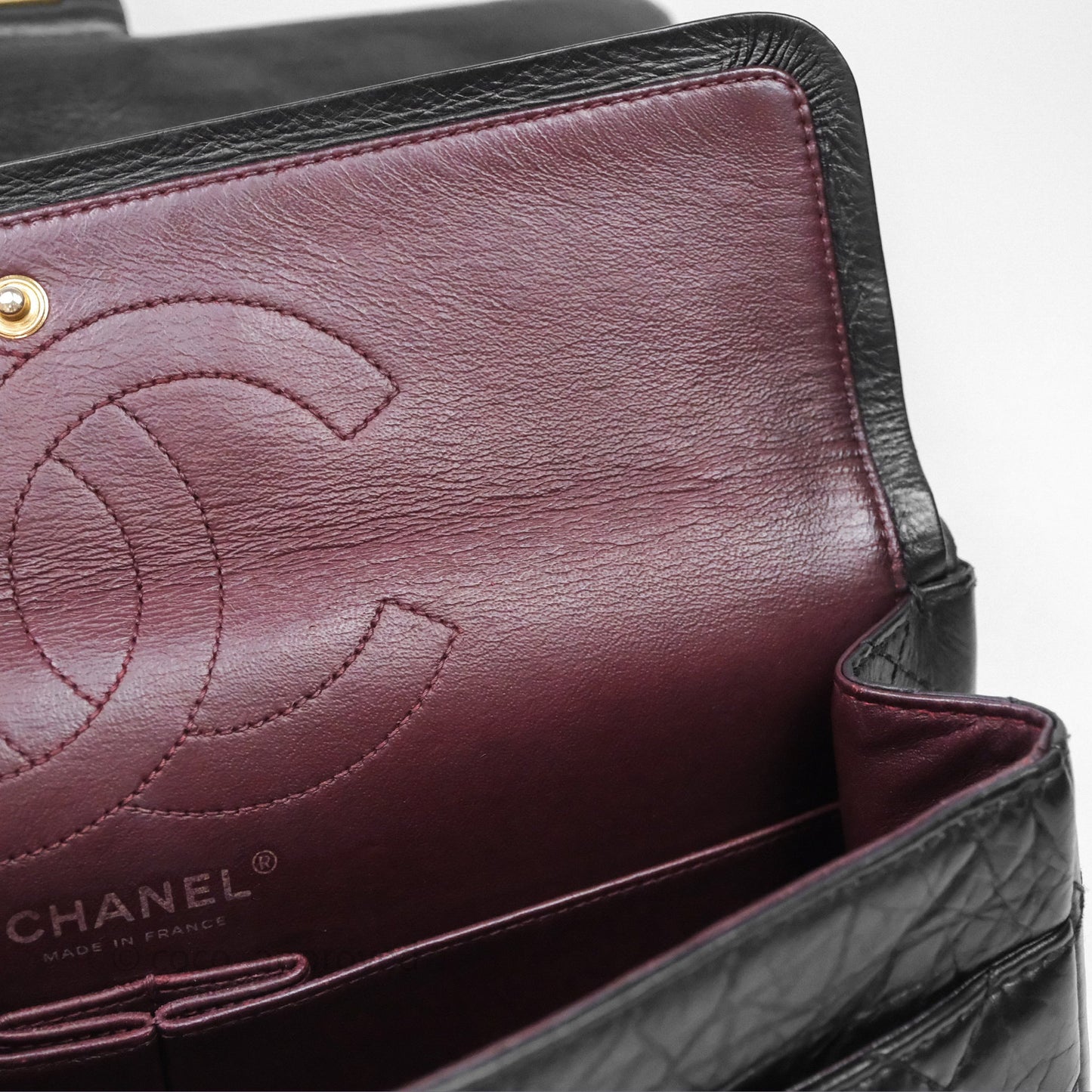 Chanel Reissue 226 Quilted Aged Calfskin Black Aged Gold Hardware