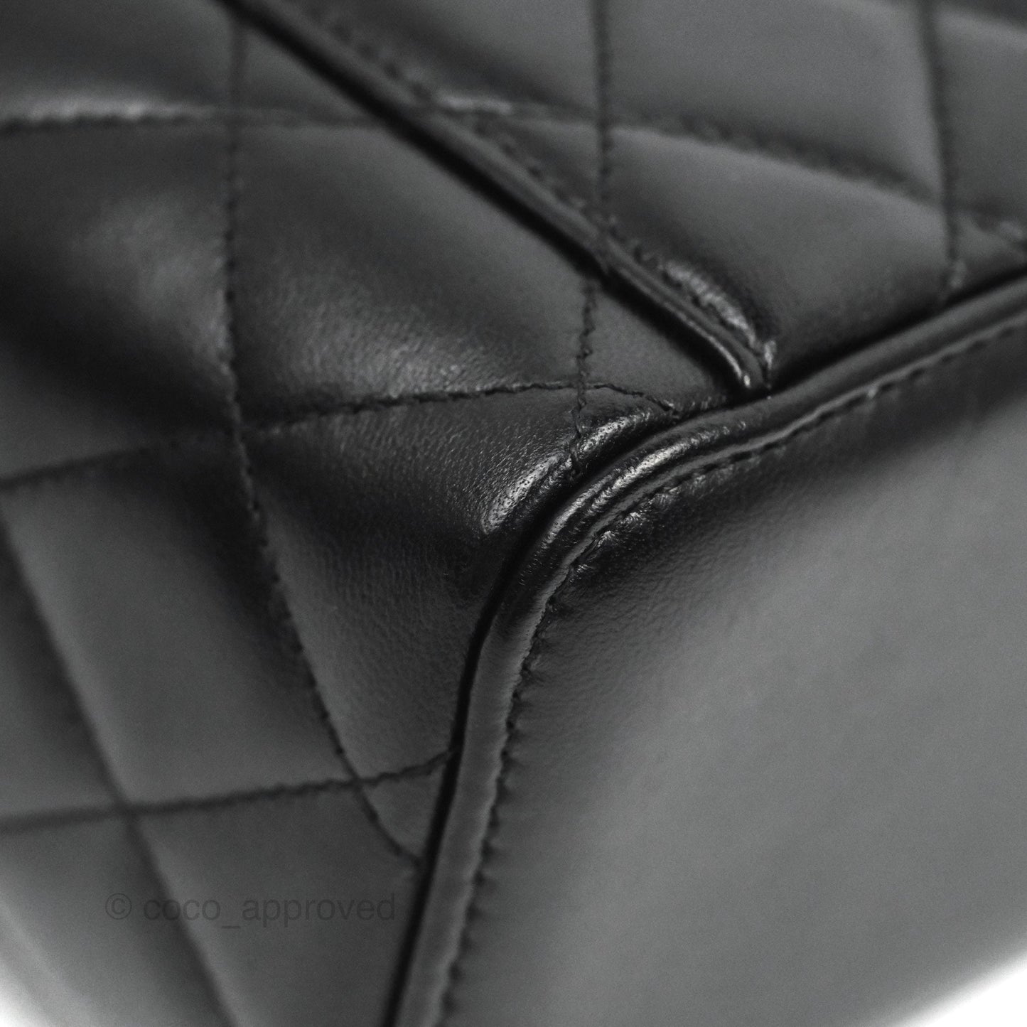 Chanel Vanity Rectangular Top Handle Black Lambskin Aged Gold Hardware