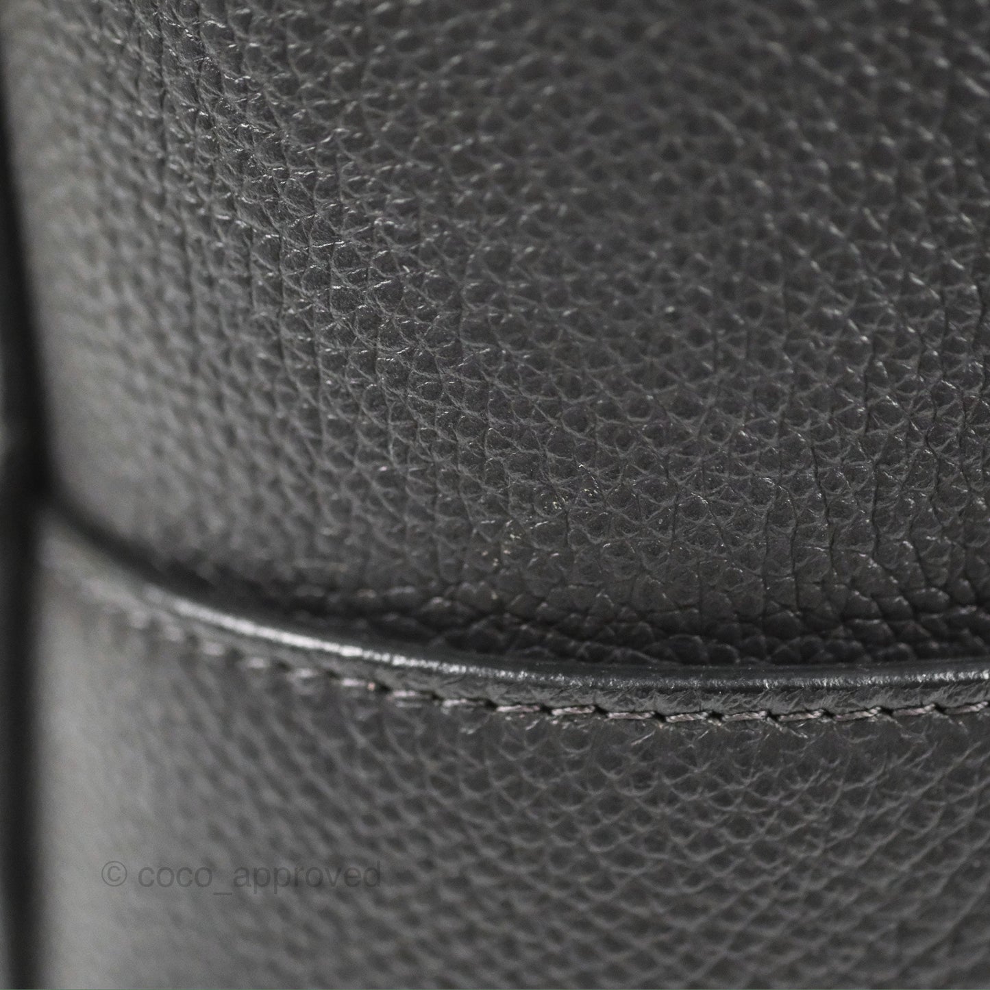Celine Sangle Bucket Bag Grained Calfskin Dark Grey