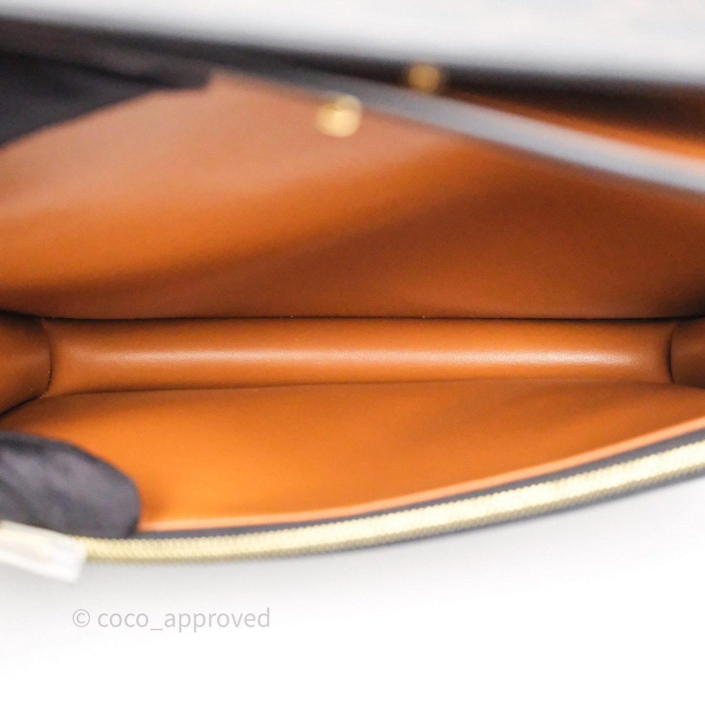 Celine Wallet On Strap Triomphe Canvas Tan Lambskin