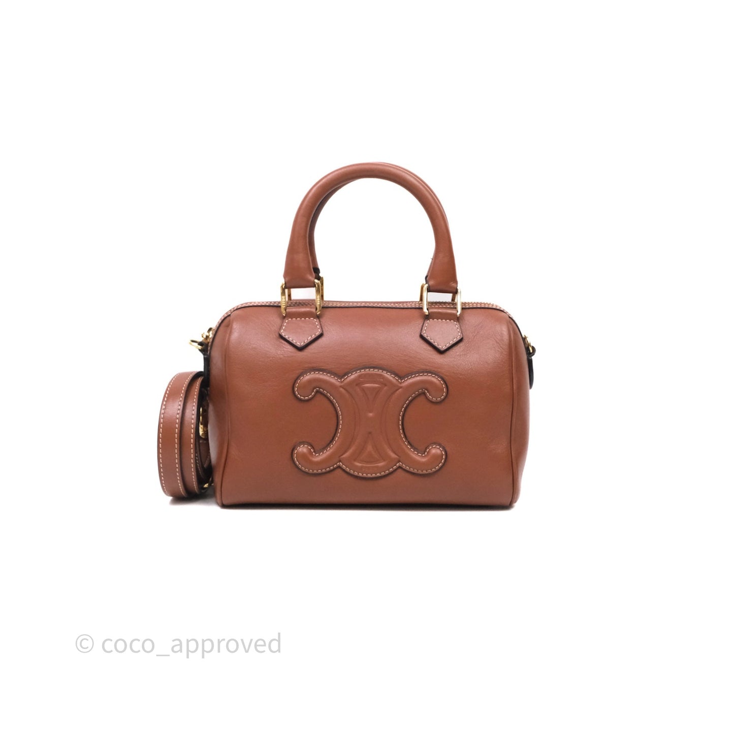 Celine Small Brown Boston Cuir Triomphe Tan Smooth Calfskin Bag