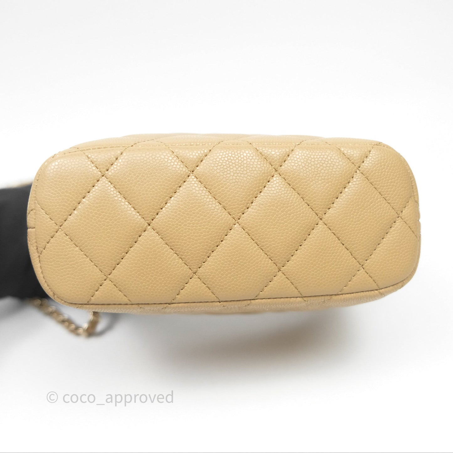 Chanel Hobo With Chain Caviar Dark Beige Gold Hardware