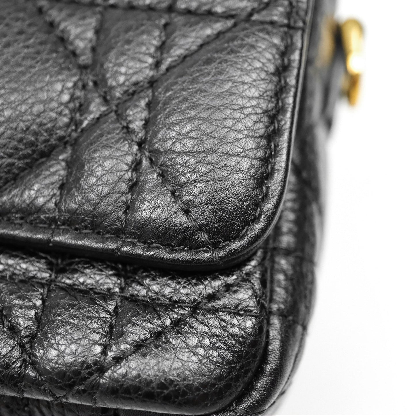 Christian Dior Caro Pouch with Chain Black Cannage Calfskin