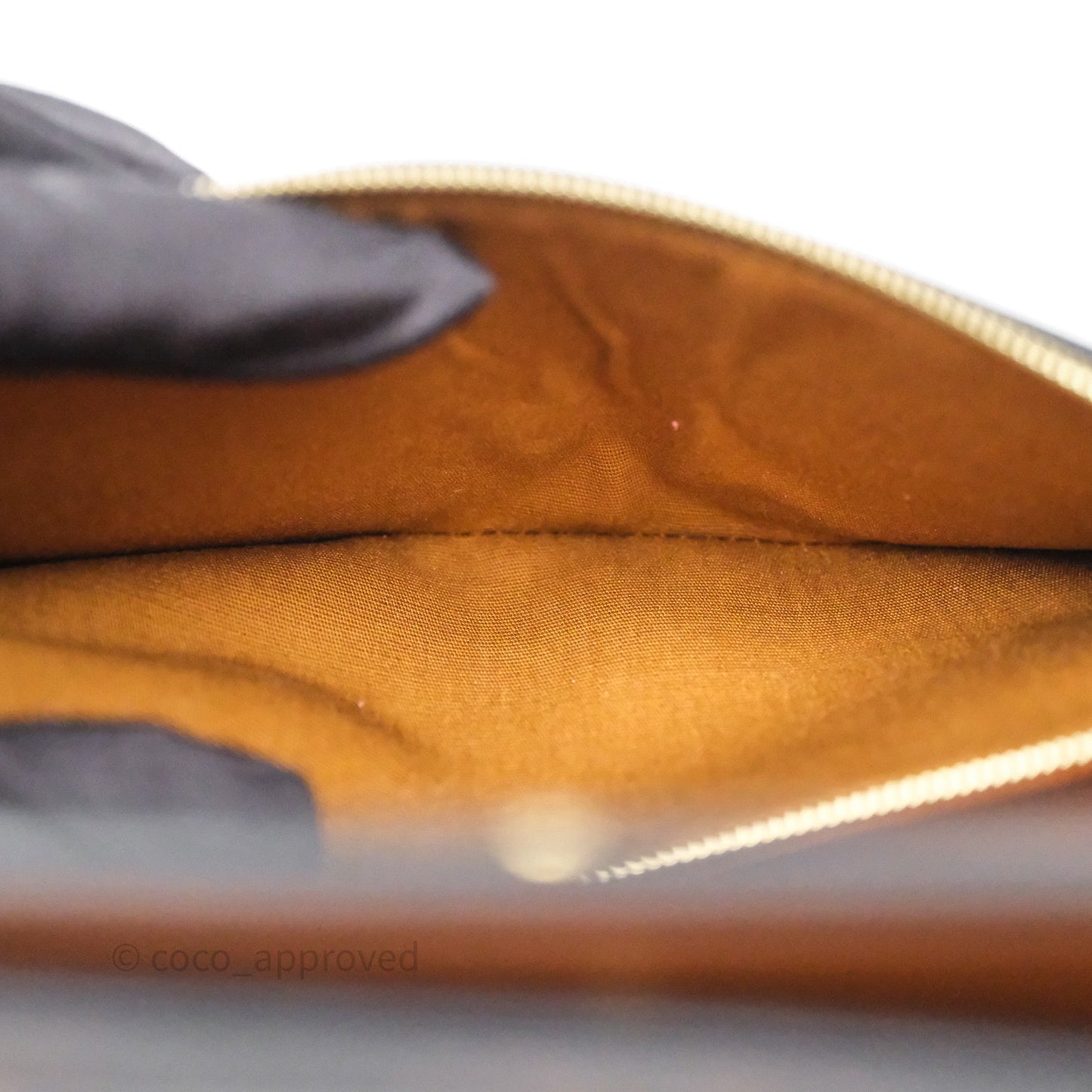 Celine Wallet On Strap Triomphe Canvas Tan Lambskin