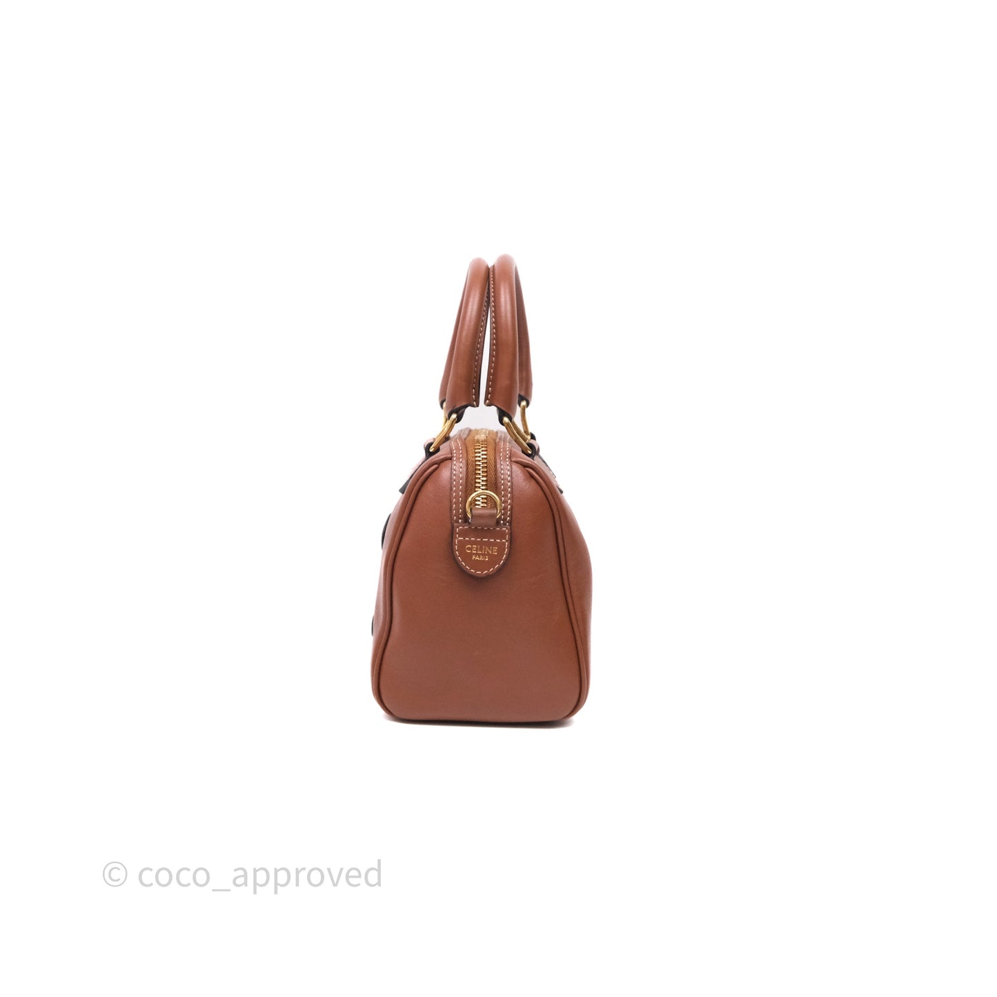 Celine Small Brown Boston Cuir Triomphe Tan Smooth Calfskin Bag