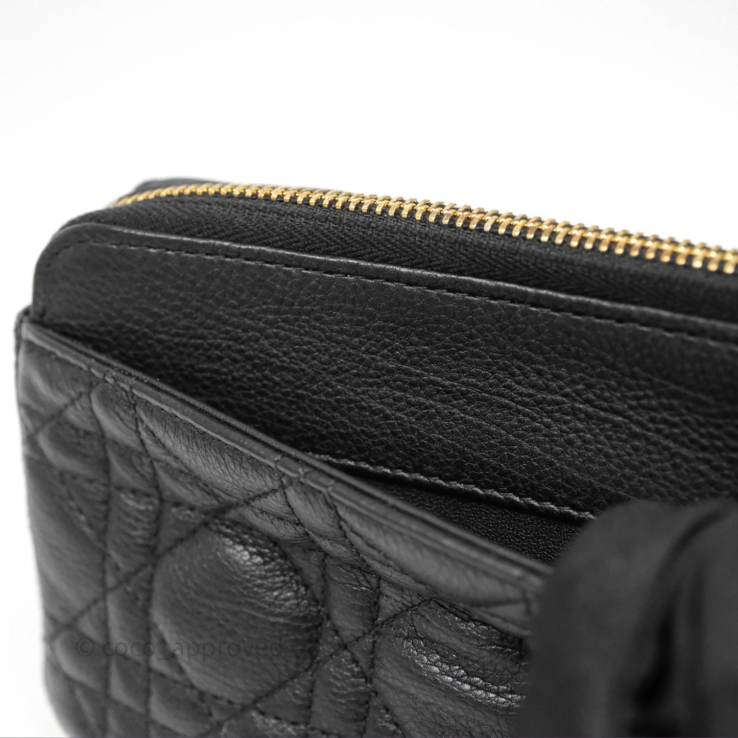 Christian Dior Caro Pouch with Chain Black Cannage Calfskin