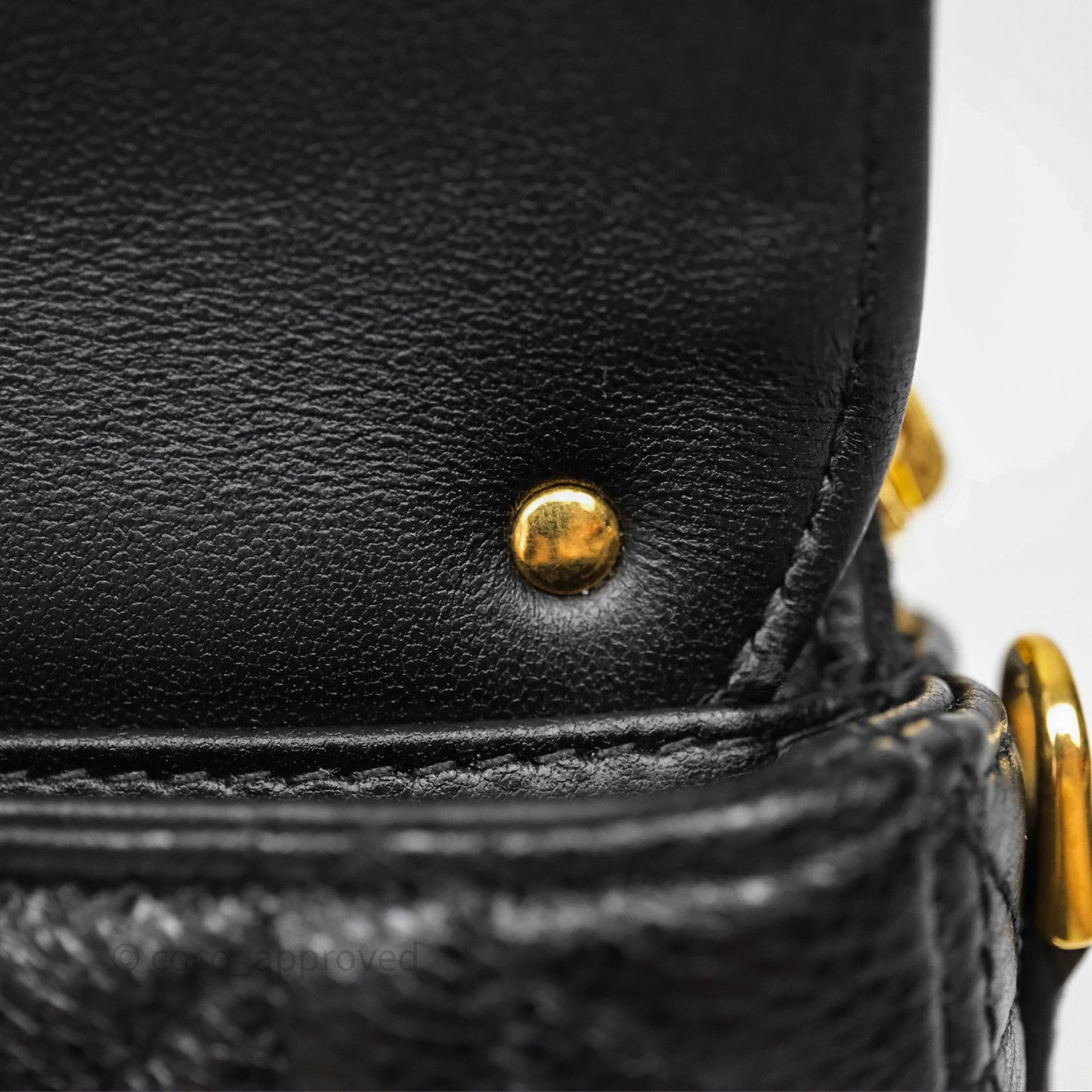 Christian Dior Caro Pouch with Chain Black Cannage Calfskin