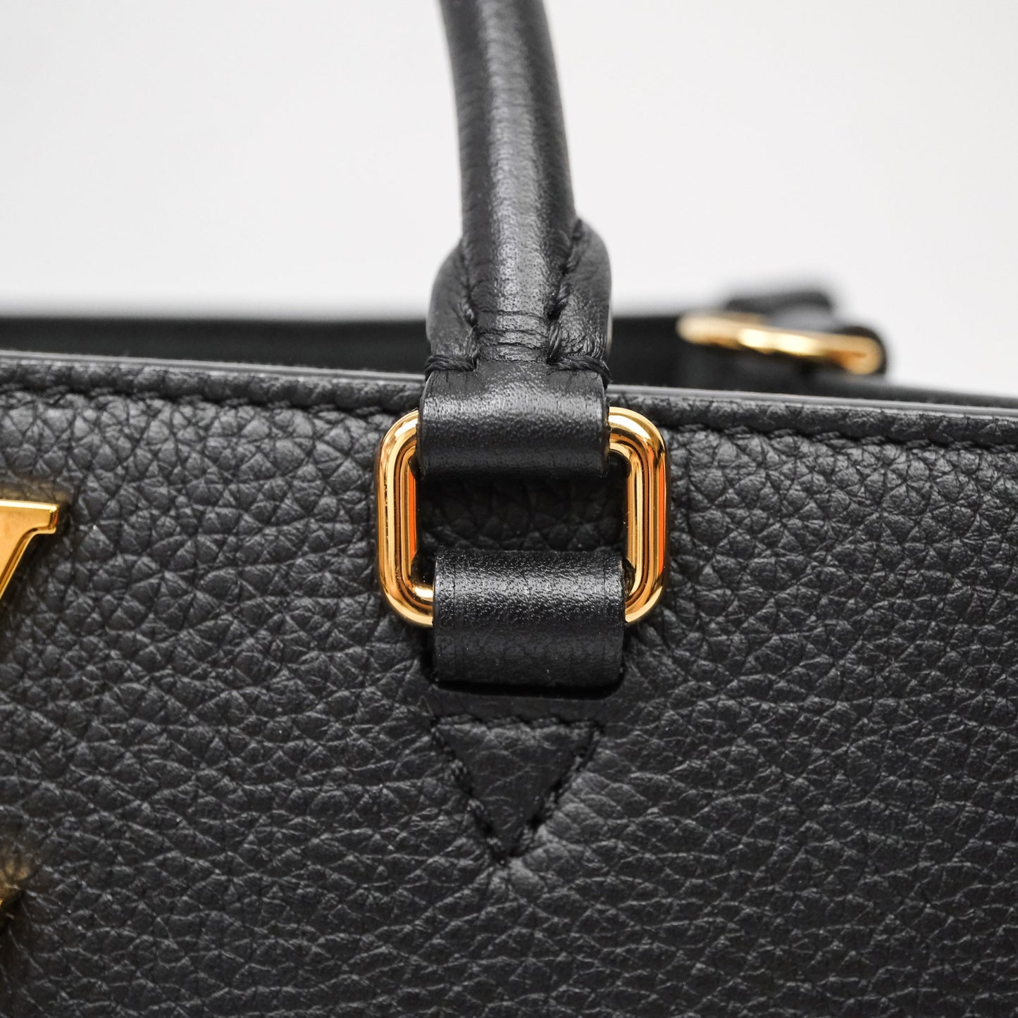 Louis Vuitton Lock & Go Tote Bag Black Calfskin Gold Hardware