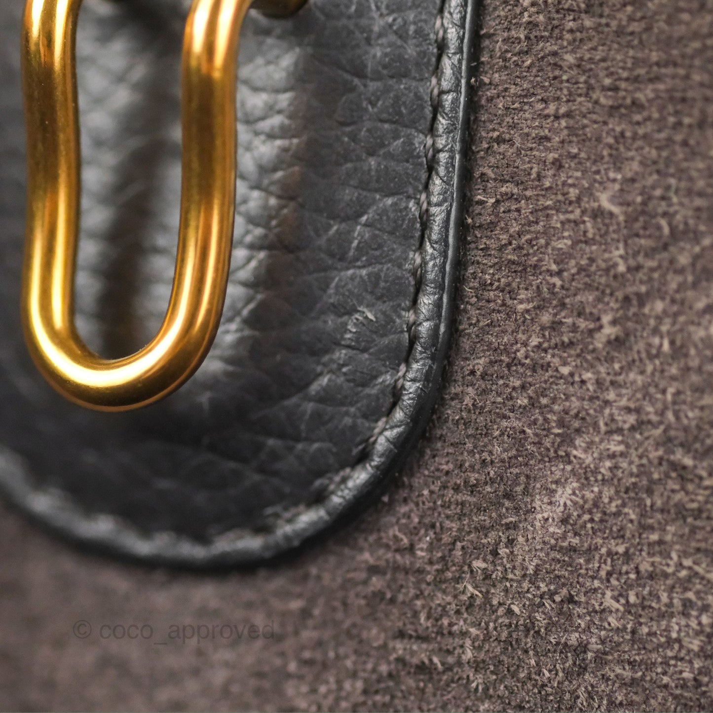 Celine Sangle Bucket Bag Grained Calfskin Dark Grey