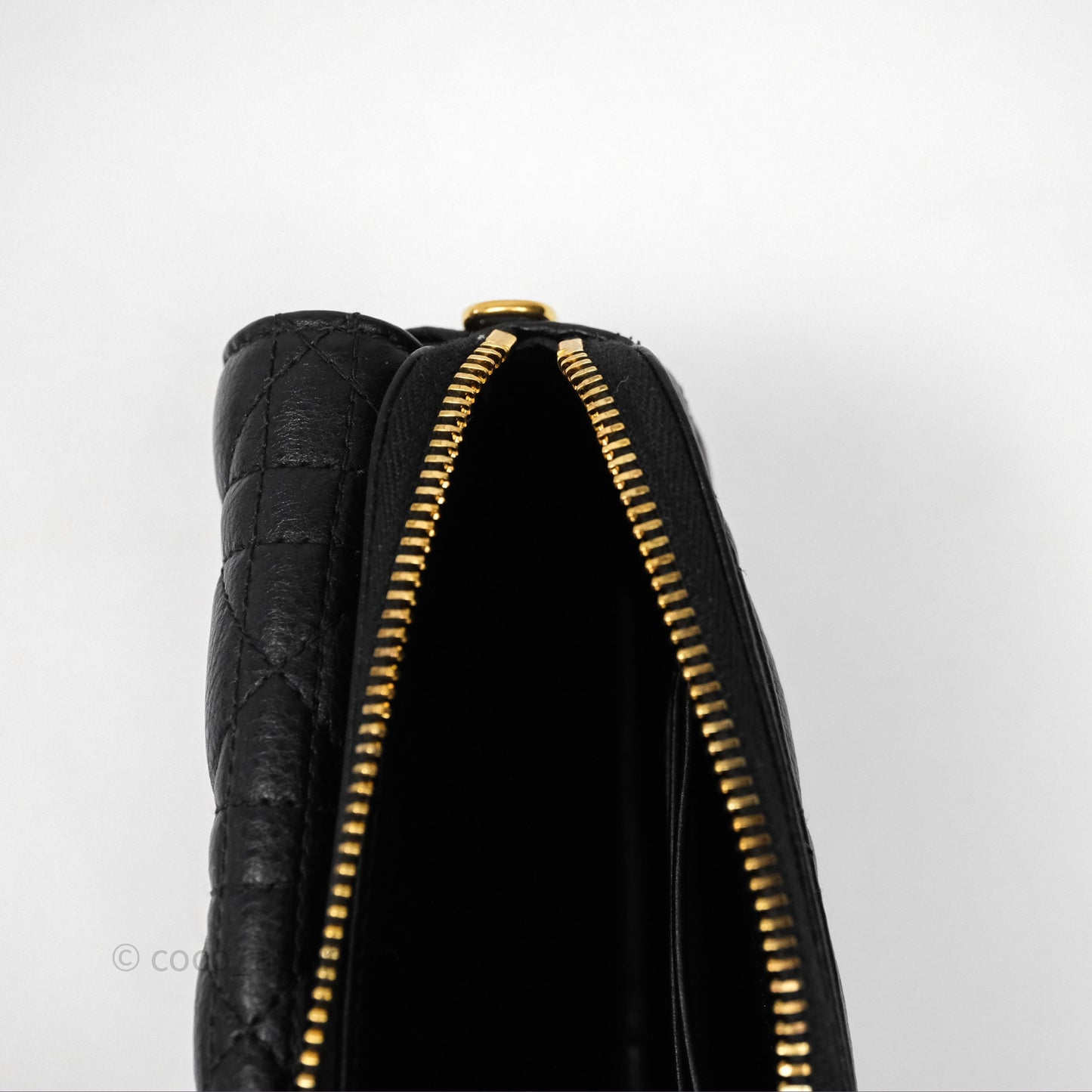 Christian Dior Caro Pouch with Chain Black Cannage Calfskin