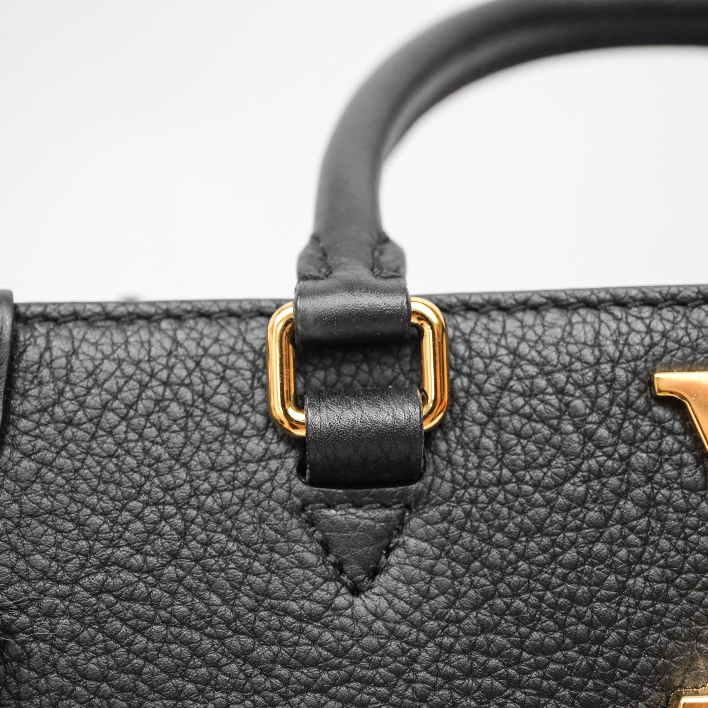 Louis Vuitton Lock & Go Tote Bag Black Calfskin Gold Hardware