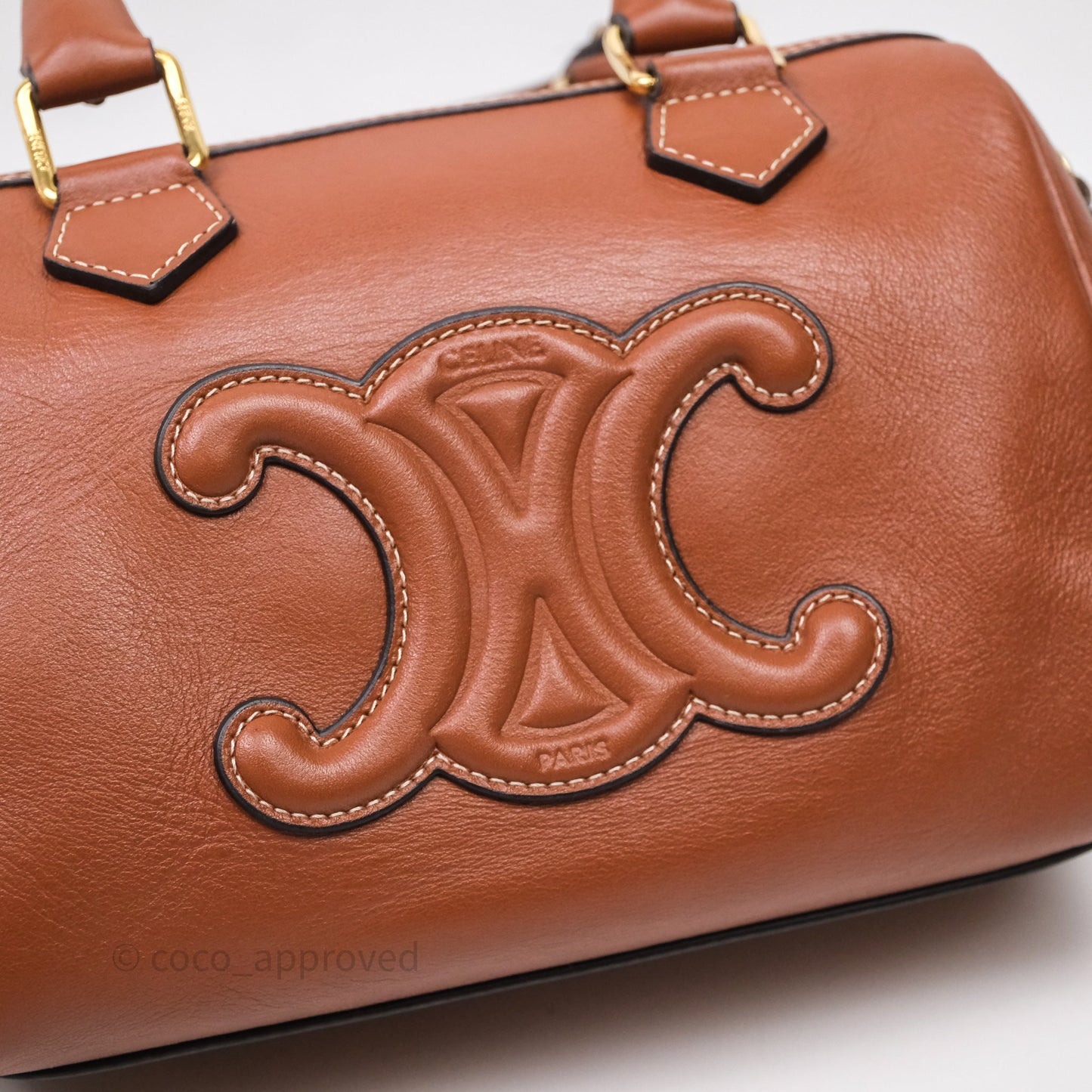 Celine Small Brown Boston Cuir Triomphe Tan Smooth Calfskin Bag