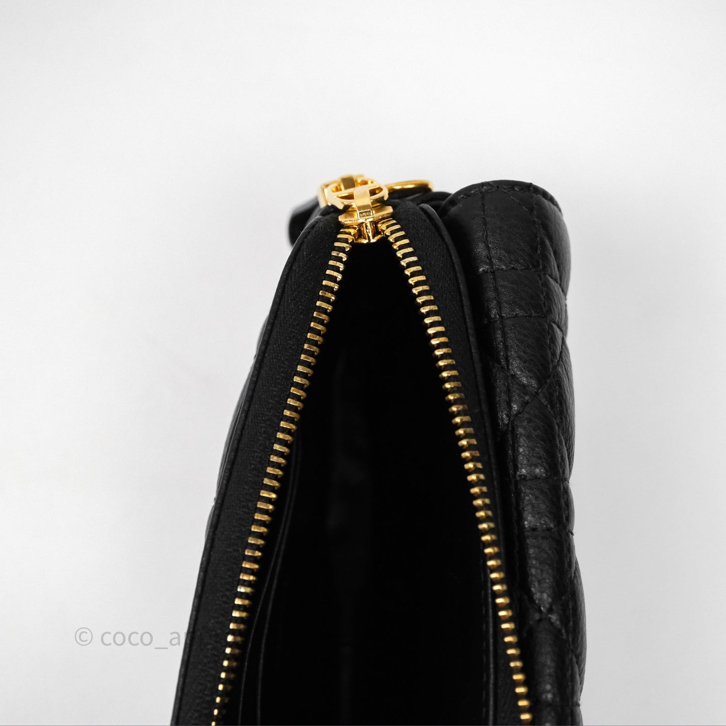 Christian Dior Caro Pouch with Chain Black Cannage Calfskin