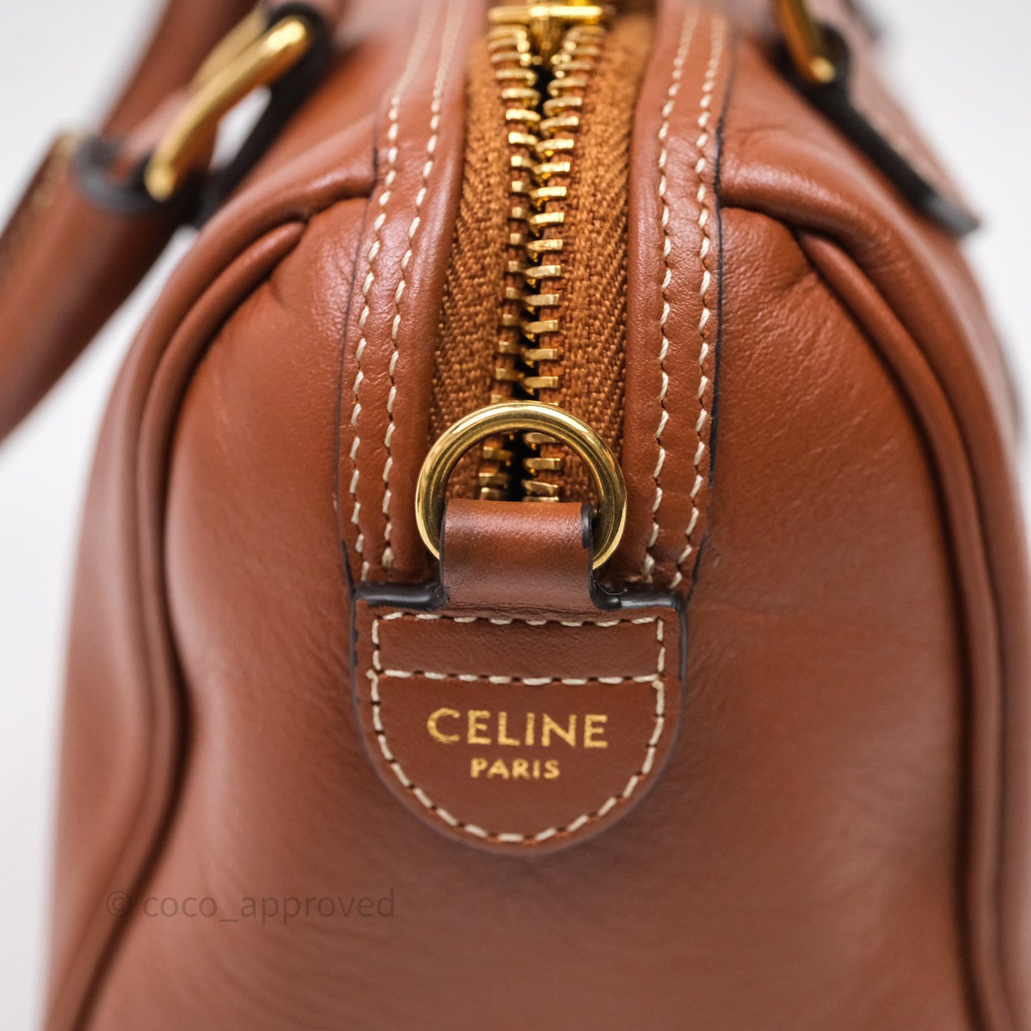 Celine Small Brown Boston Cuir Triomphe Tan Smooth Calfskin Bag