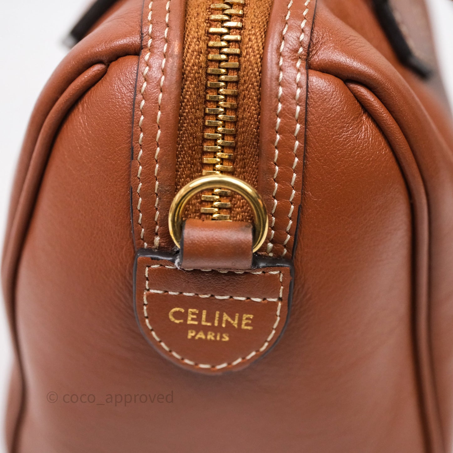 Celine Small Brown Boston Cuir Triomphe Tan Smooth Calfskin Bag