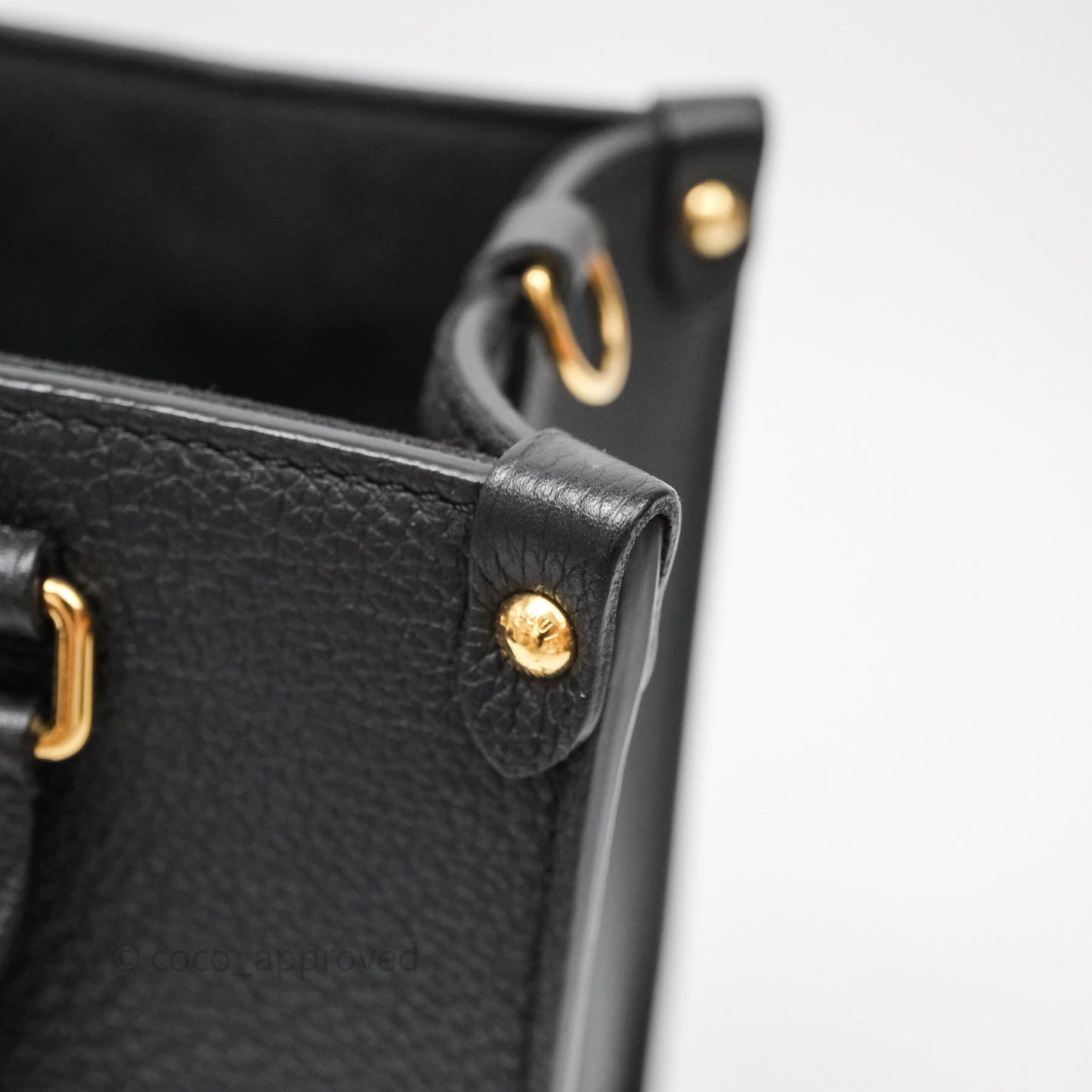 Louis Vuitton Lock & Go Tote Bag Black Calfskin Gold Hardware