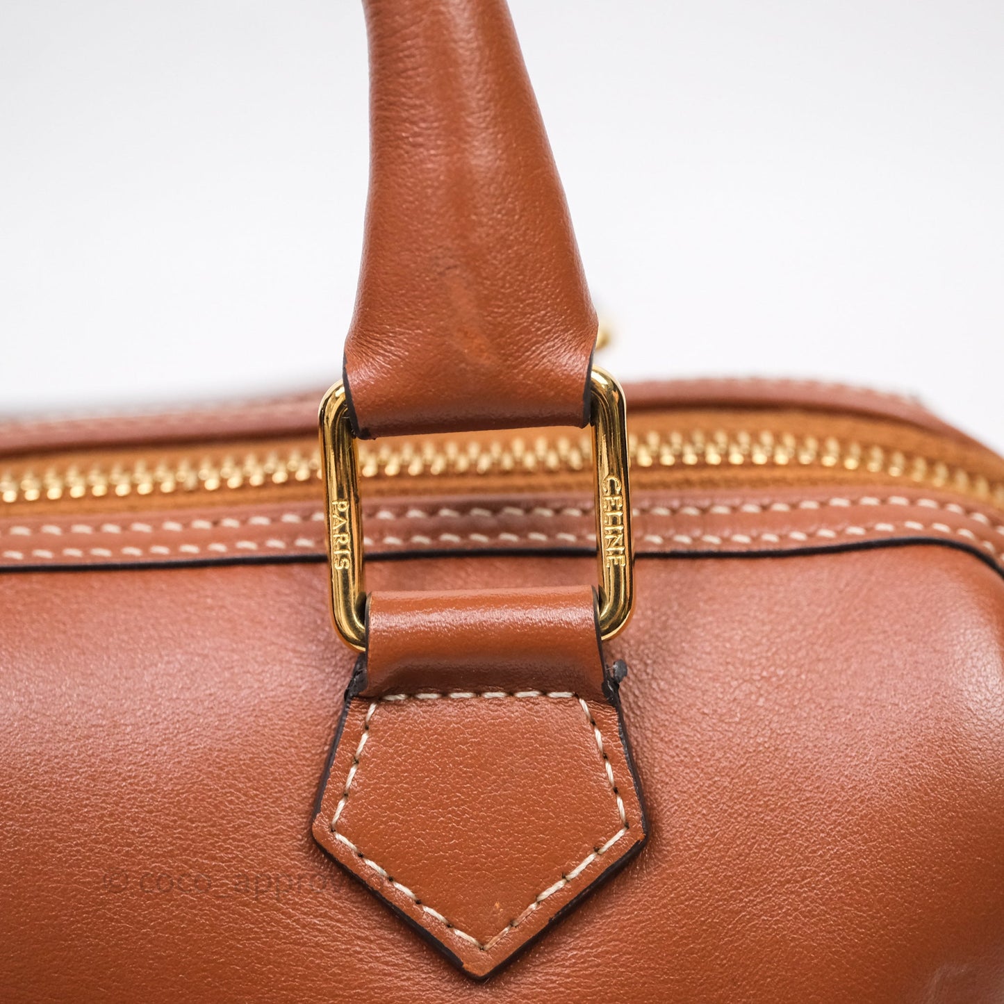 Celine Small Brown Boston Cuir Triomphe Tan Smooth Calfskin Bag