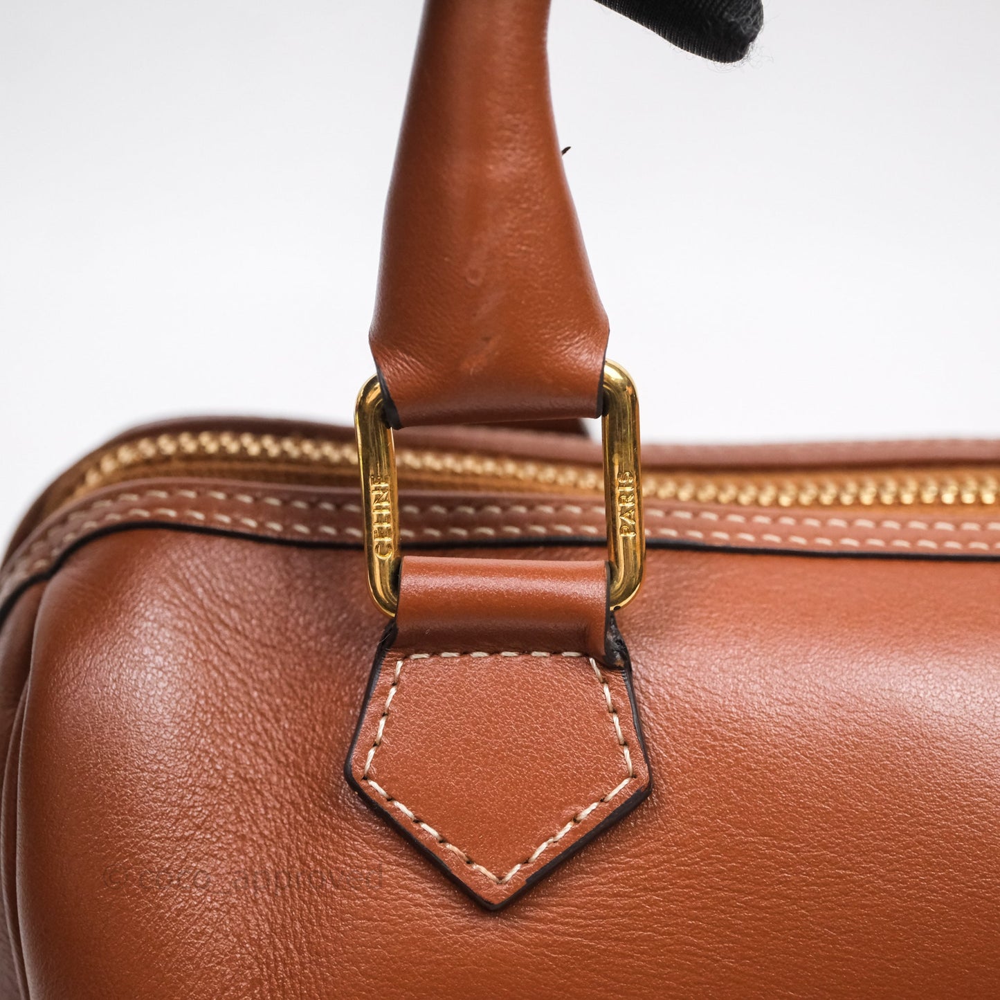 Celine Small Brown Boston Cuir Triomphe Tan Smooth Calfskin Bag