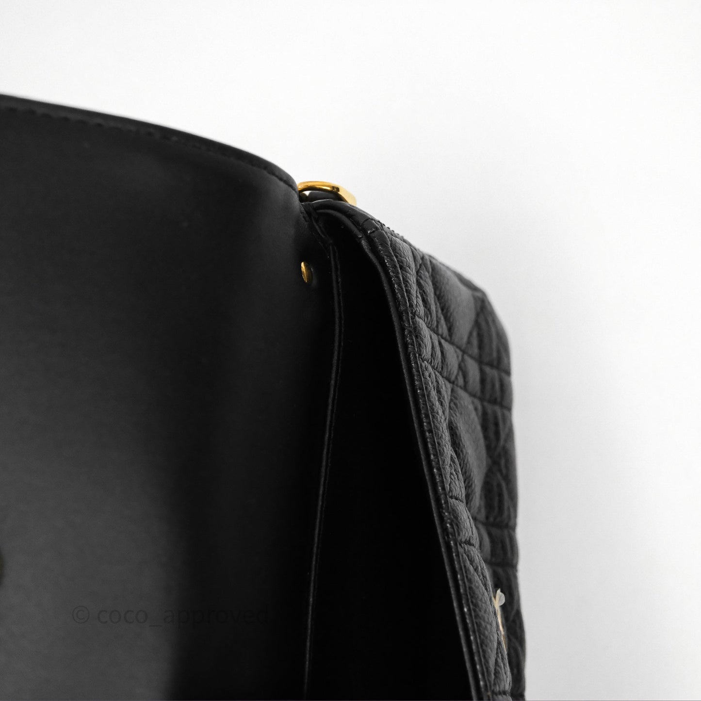 Christian Dior Caro Pouch with Chain Black Cannage Calfskin