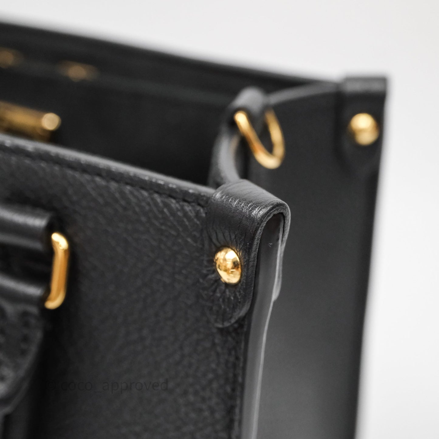 Louis Vuitton Lock & Go Tote Bag Black Calfskin Gold Hardware