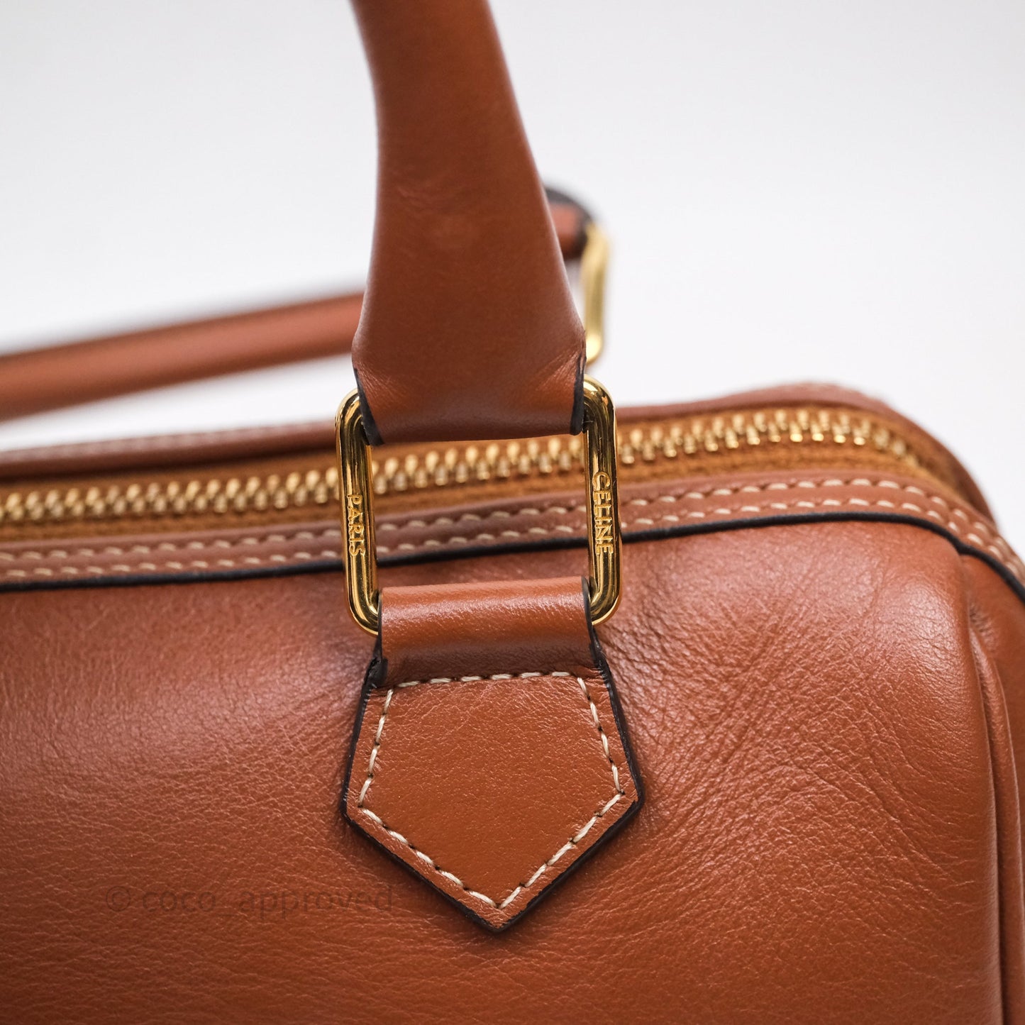 Celine Small Brown Boston Cuir Triomphe Tan Smooth Calfskin Bag