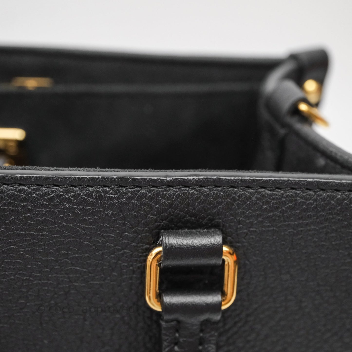 Louis Vuitton Lock & Go Tote Bag Black Calfskin Gold Hardware