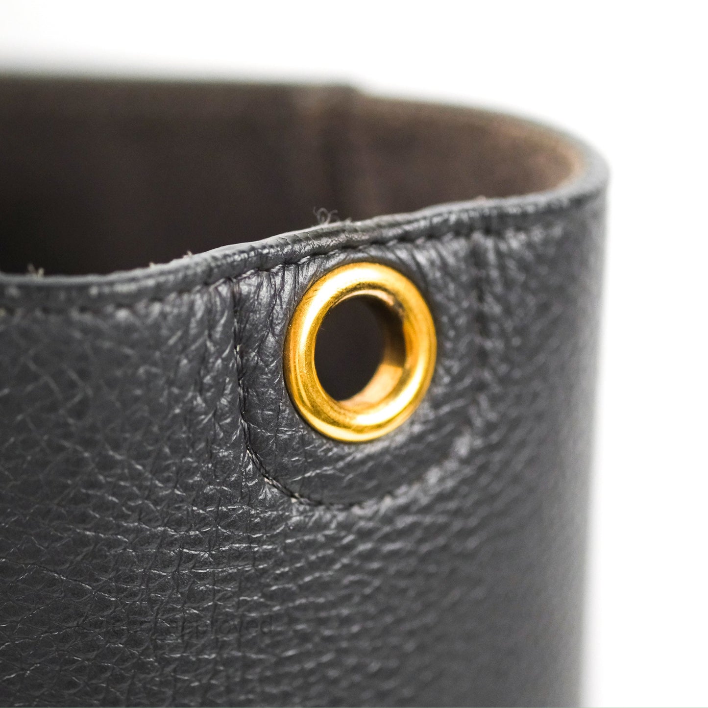 Celine Sangle Bucket Bag Grained Calfskin Dark Grey