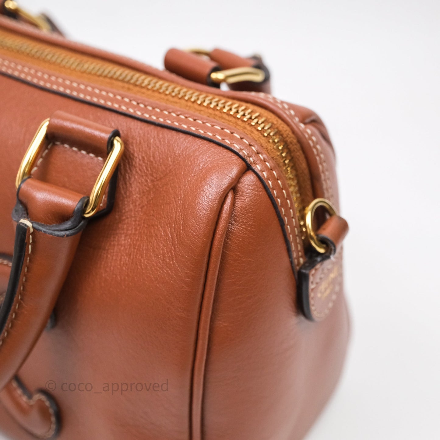 Celine Small Brown Boston Cuir Triomphe Tan Smooth Calfskin Bag