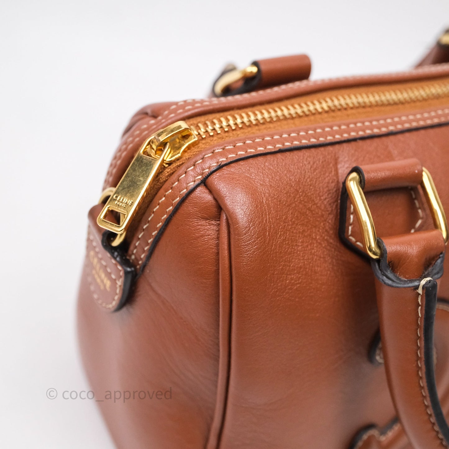 Celine Small Brown Boston Cuir Triomphe Tan Smooth Calfskin Bag