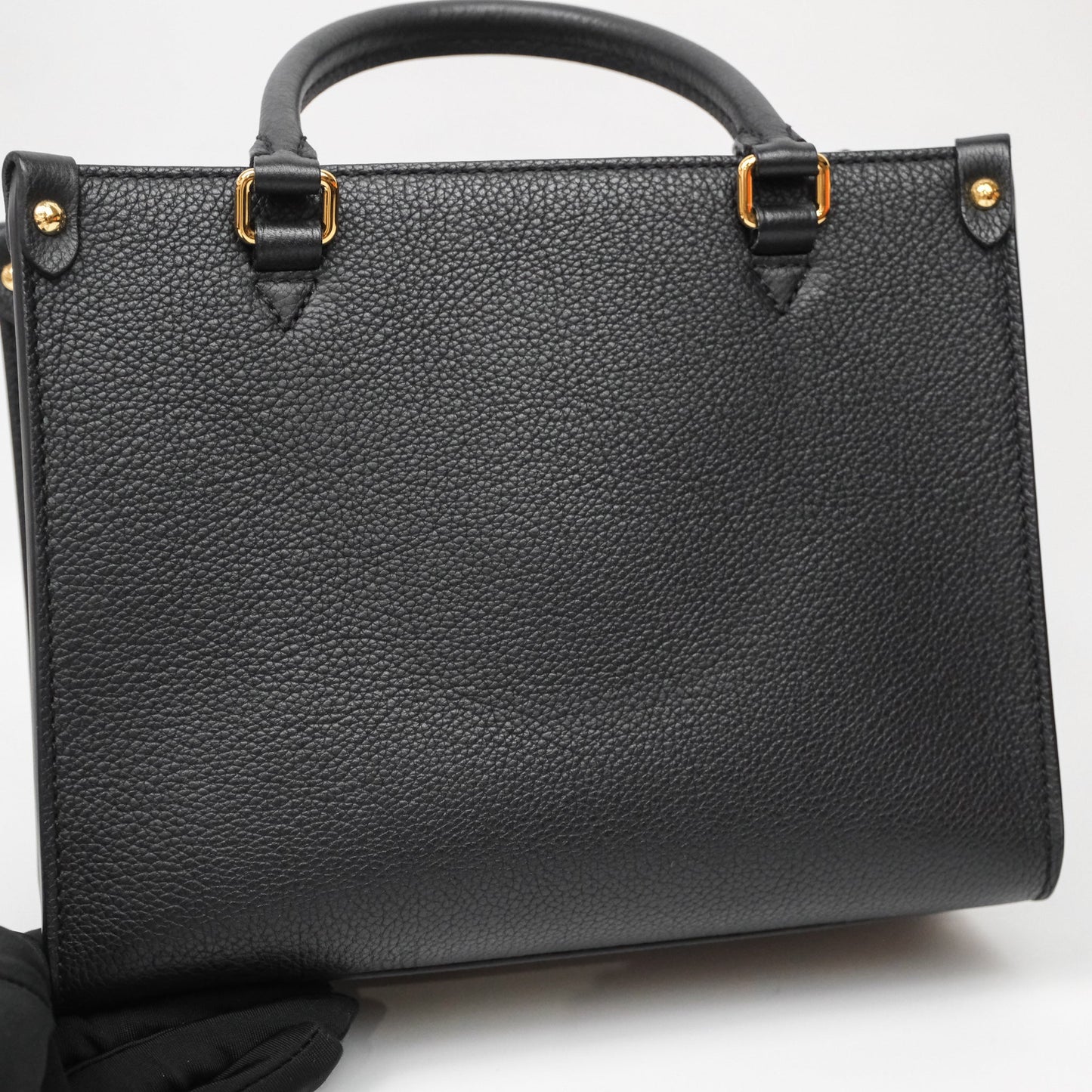 Louis Vuitton Lock & Go Tote Bag Black Calfskin Gold Hardware