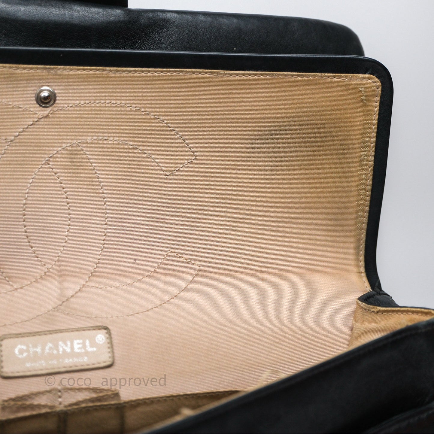 Chanel 228 Reissue Flap Quilted Black Calfskin Silver Hardware