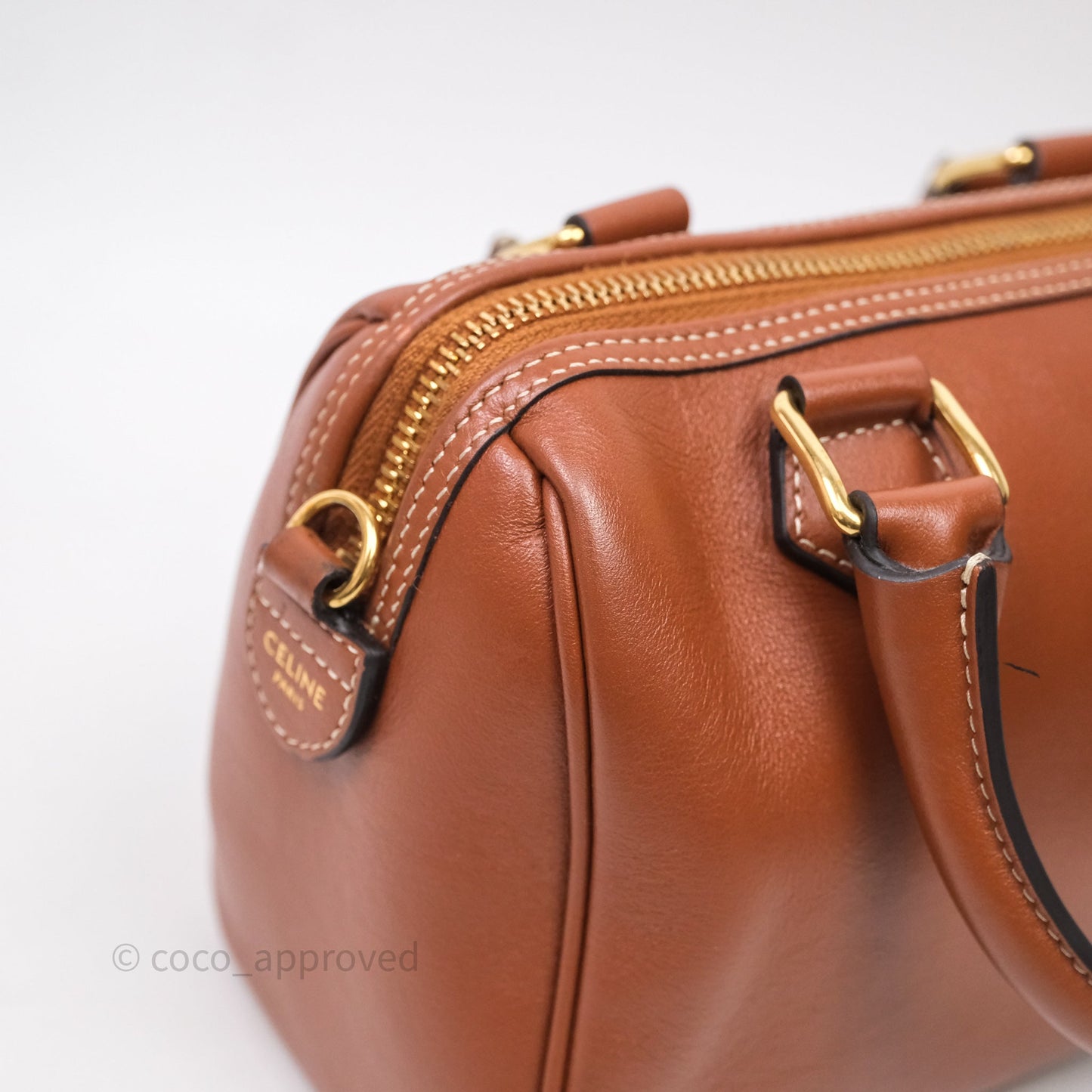 Celine Small Brown Boston Cuir Triomphe Tan Smooth Calfskin Bag