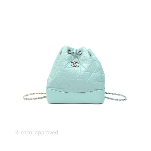 Chanel Small Gabrielle Backpack Tiffany Green Aged Calfskin