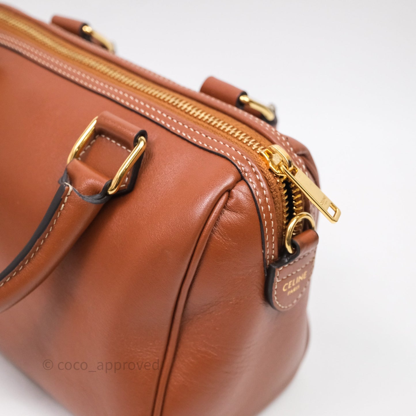 Celine Small Brown Boston Cuir Triomphe Tan Smooth Calfskin Bag