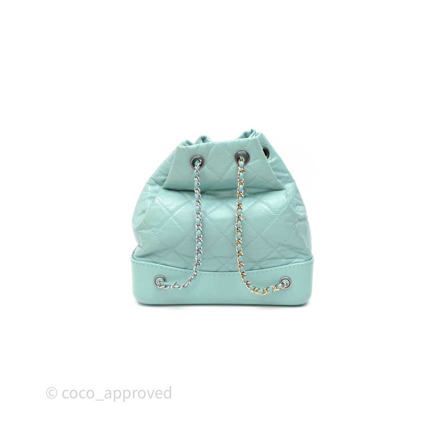 Chanel Small Gabrielle Backpack Tiffany Green Aged Calfskin