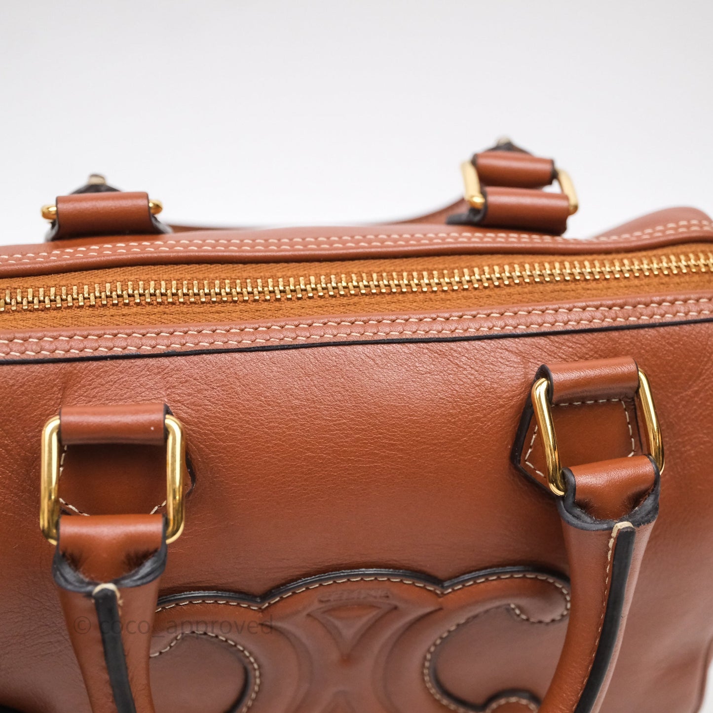 Celine Small Brown Boston Cuir Triomphe Tan Smooth Calfskin Bag