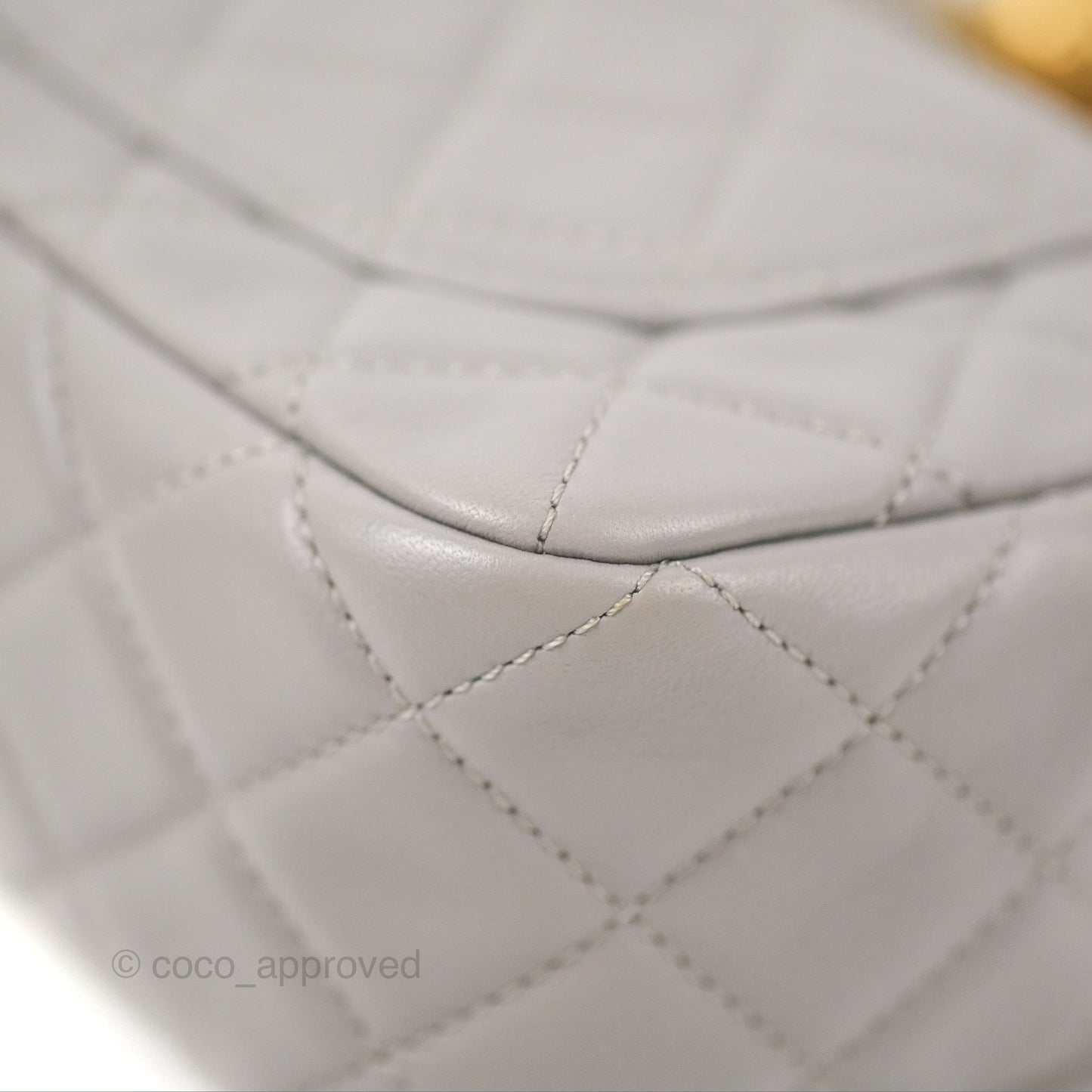 Chanel Mini Rectangular Pearl Crush Grey Lambskin Aged Gold Hardware