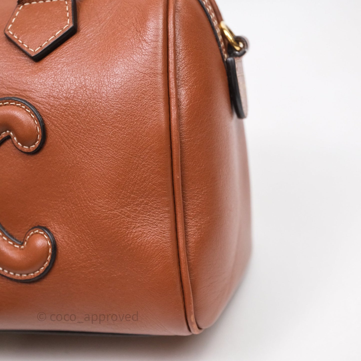 Celine Small Brown Boston Cuir Triomphe Tan Smooth Calfskin Bag